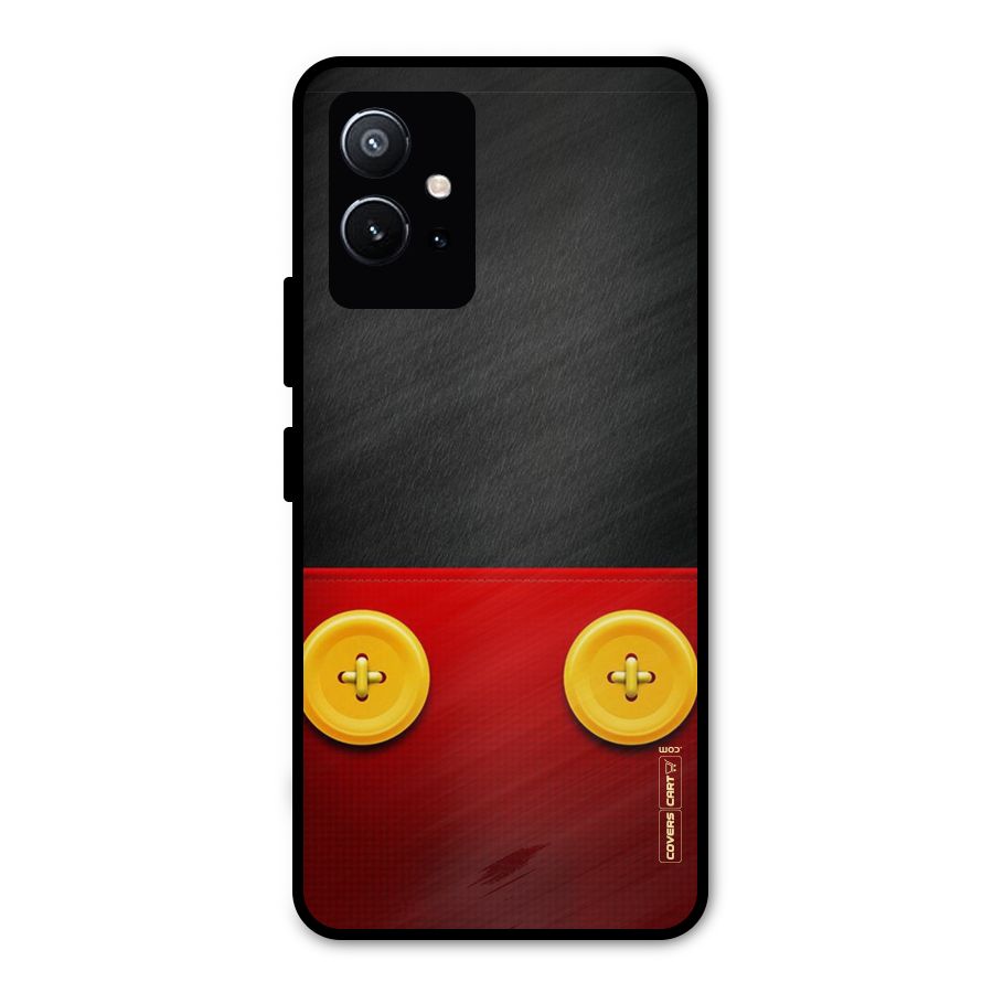 Yellow Button Metal Back Case for Vivo Y75 5G