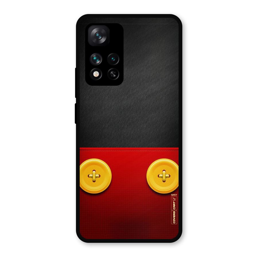 Yellow Button Metal Back Case for Xiaomi 11i Hypercharge 5G