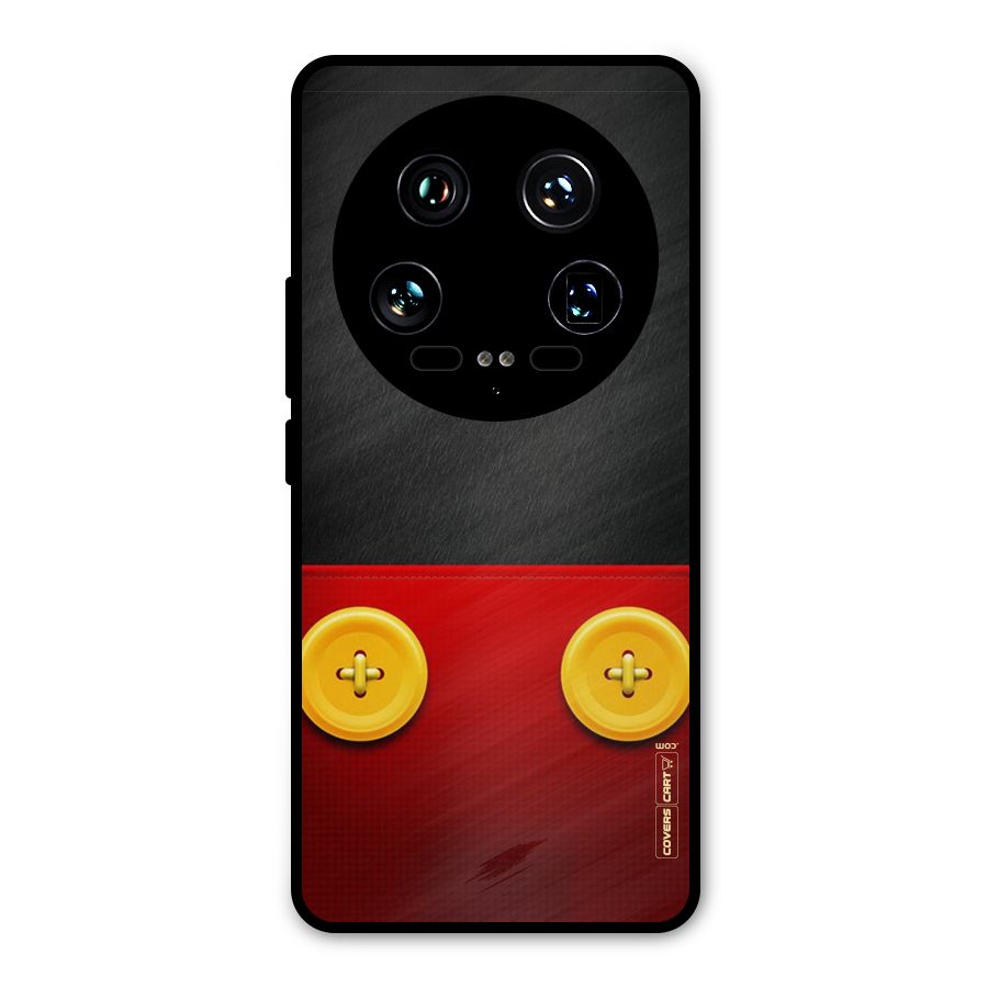 Yellow Button Metal Back Case for Xiaomi 14 Ultra