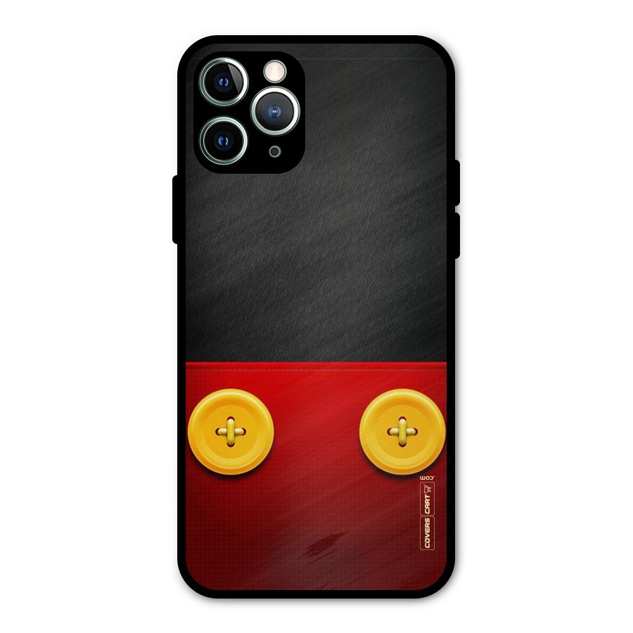 Yellow Button Metal Back Case for iPhone 11 Pro Max