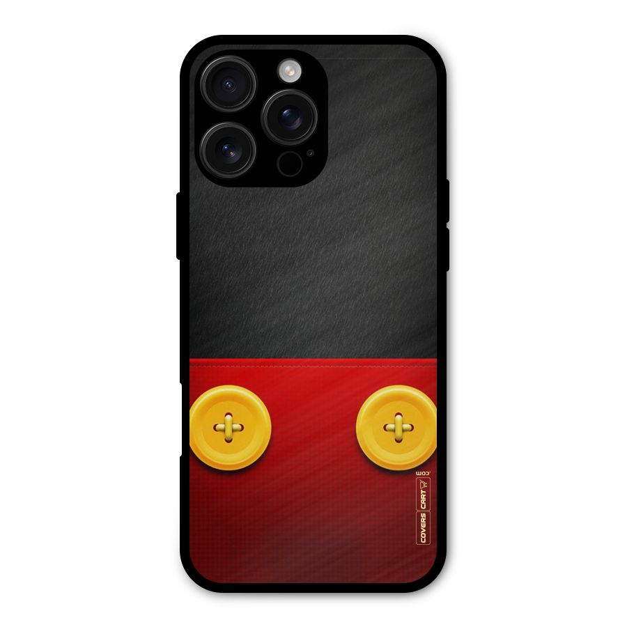 Yellow Button Metal Back Case for iPhone 16 Pro Max