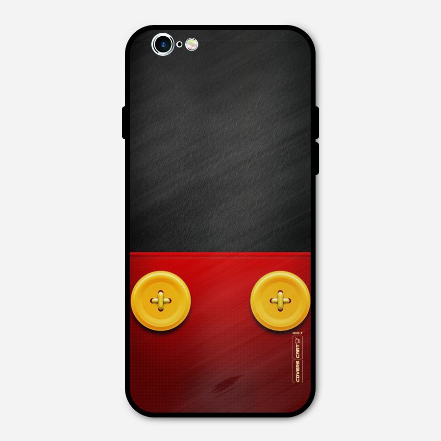 Yellow Button Metal Back Case for iPhone 6 6s