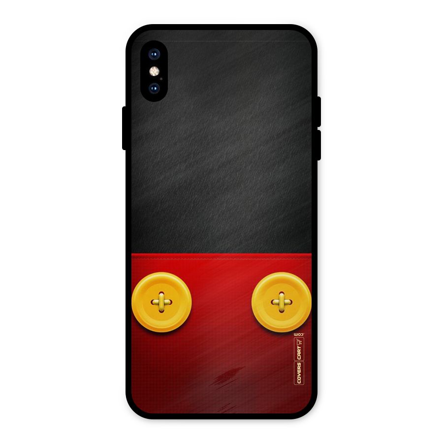 Yellow Button Metal Back Case for iPhone XS Max
