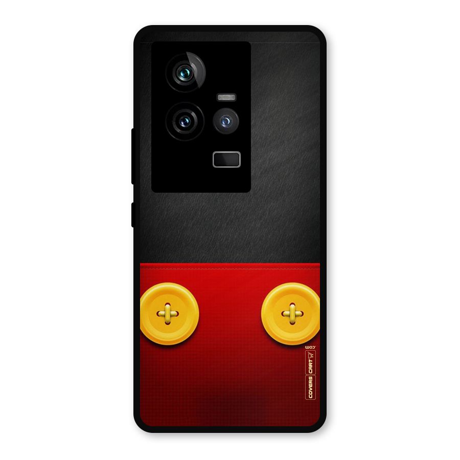 Yellow Button Metal Back Case for iQOO 11 5G