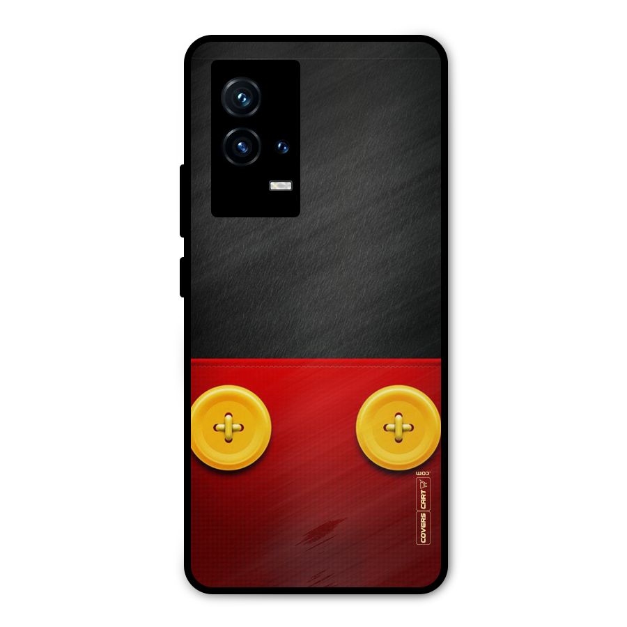 Yellow Button Metal Back Case for iQOO 9 5G