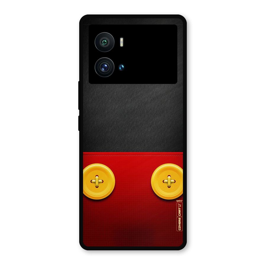 Yellow Button Metal Back Case for iQOO 9 Pro