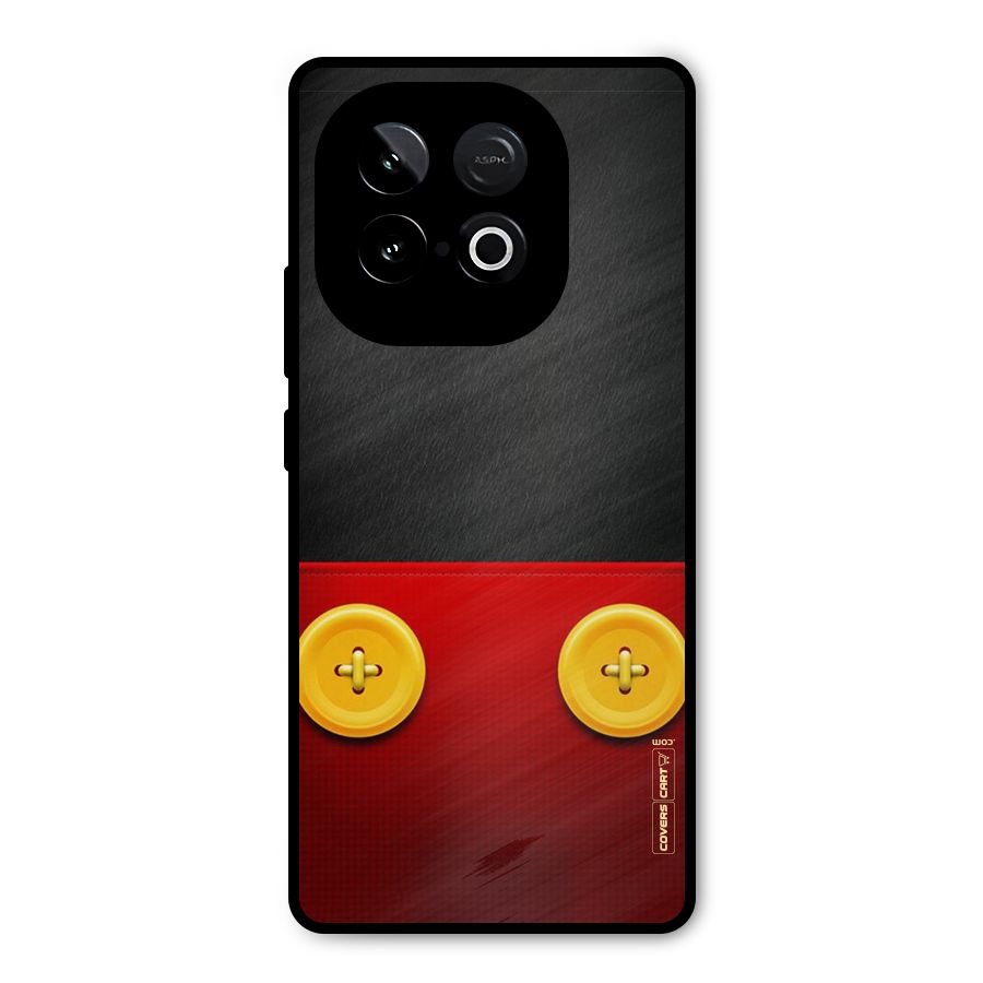 Yellow Button Metal Back Case for iQOO Neo 10