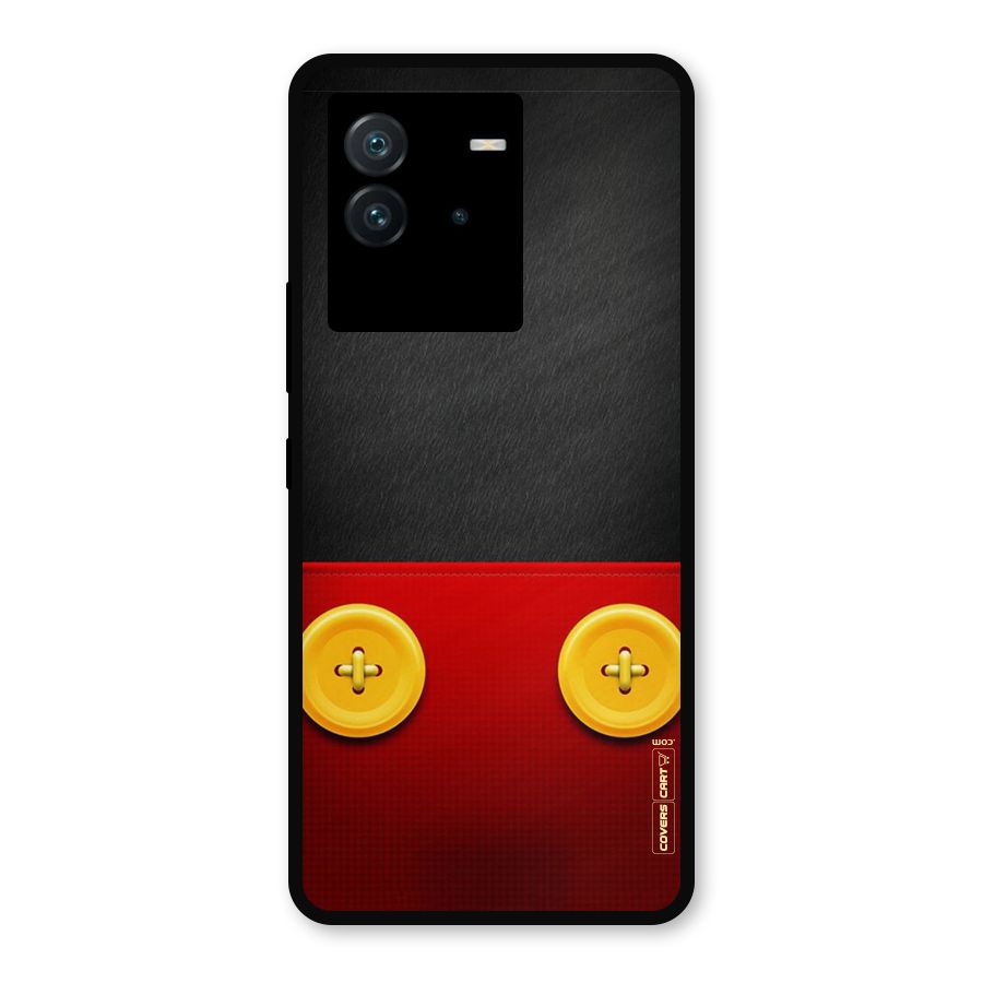 Yellow Button Metal Back Case for iQOO Neo 6 5G