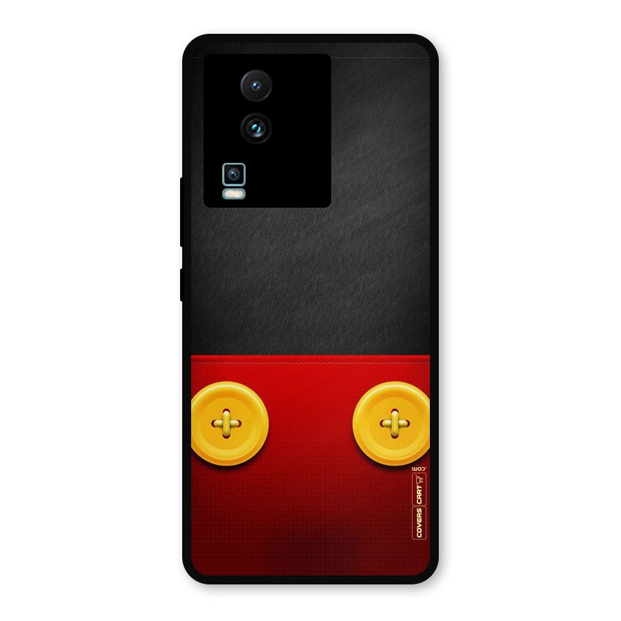 Yellow Button Metal Back Case for iQOO Neo 7 Pro