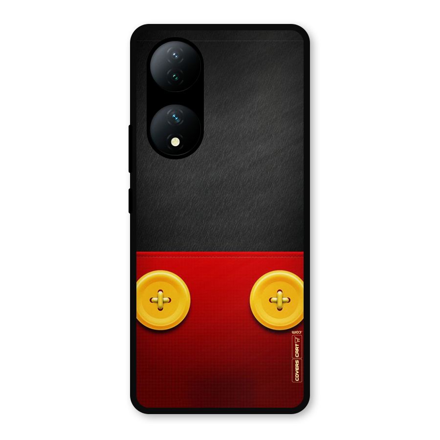 Yellow Button Metal Back Case for iQOO Z7