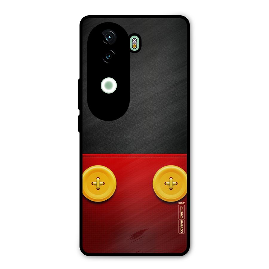 Yellow Button Metal Back Case for iQOO Z9s
