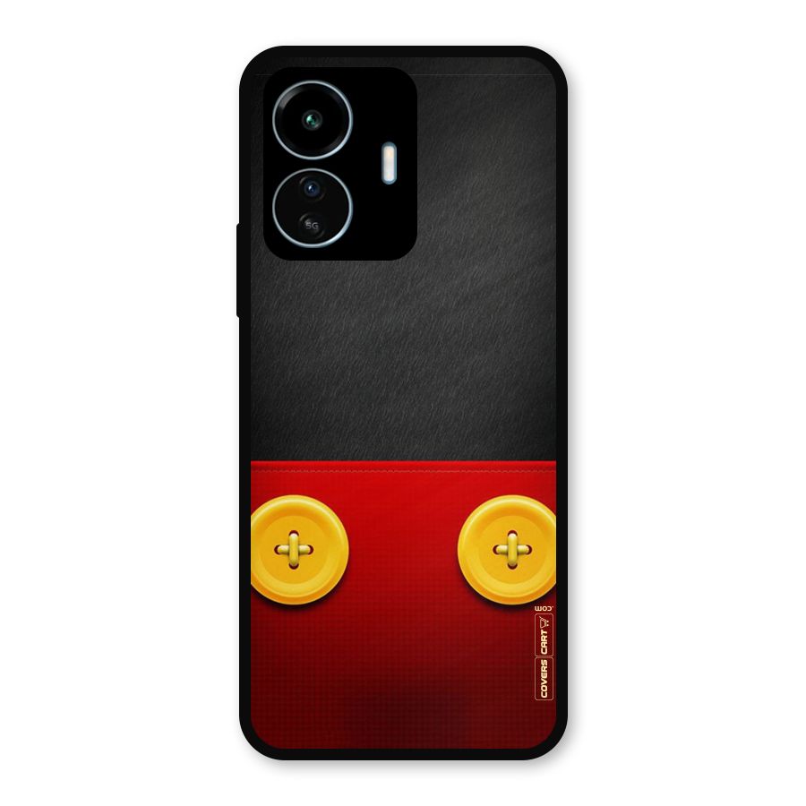 Yellow Button Metal Back Case for vivo iQOO Z6 Lite 5G
