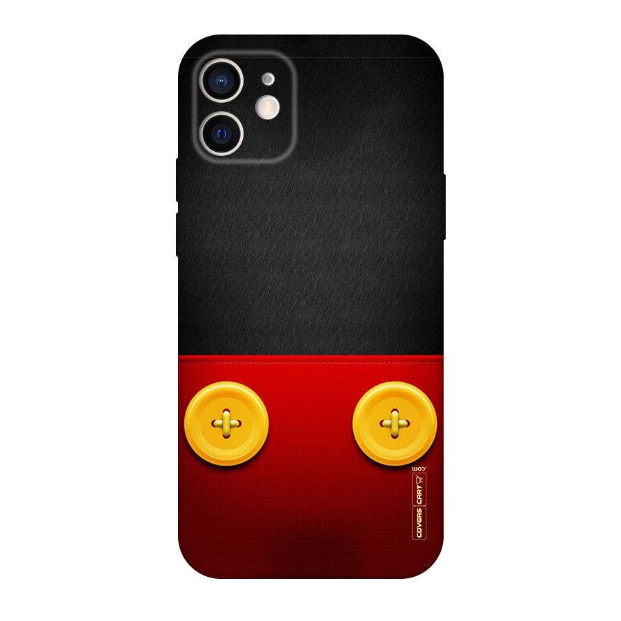 Yellow Button Original Polycarbonate Back Case for iPhone 12