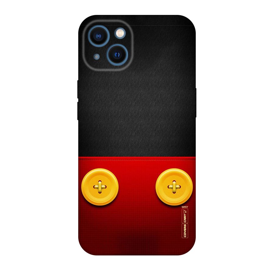 Yellow Button Original Polycarbonate Back Case for iPhone 13