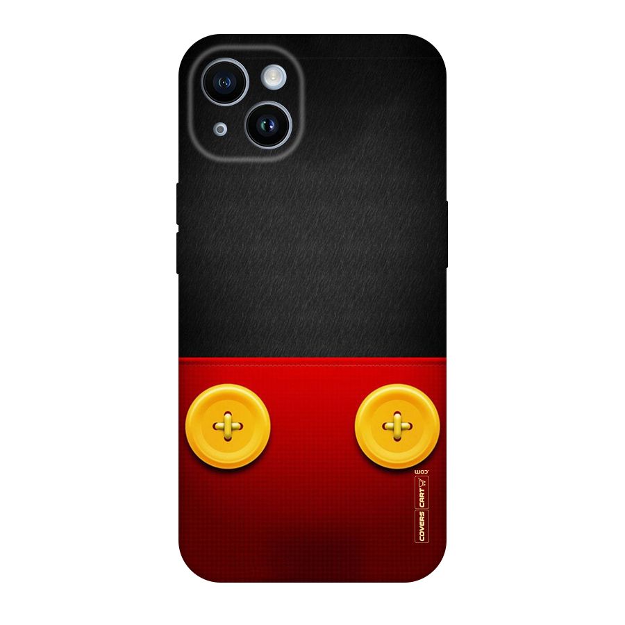 Yellow Button Original Polycarbonate Back Case for iPhone 14