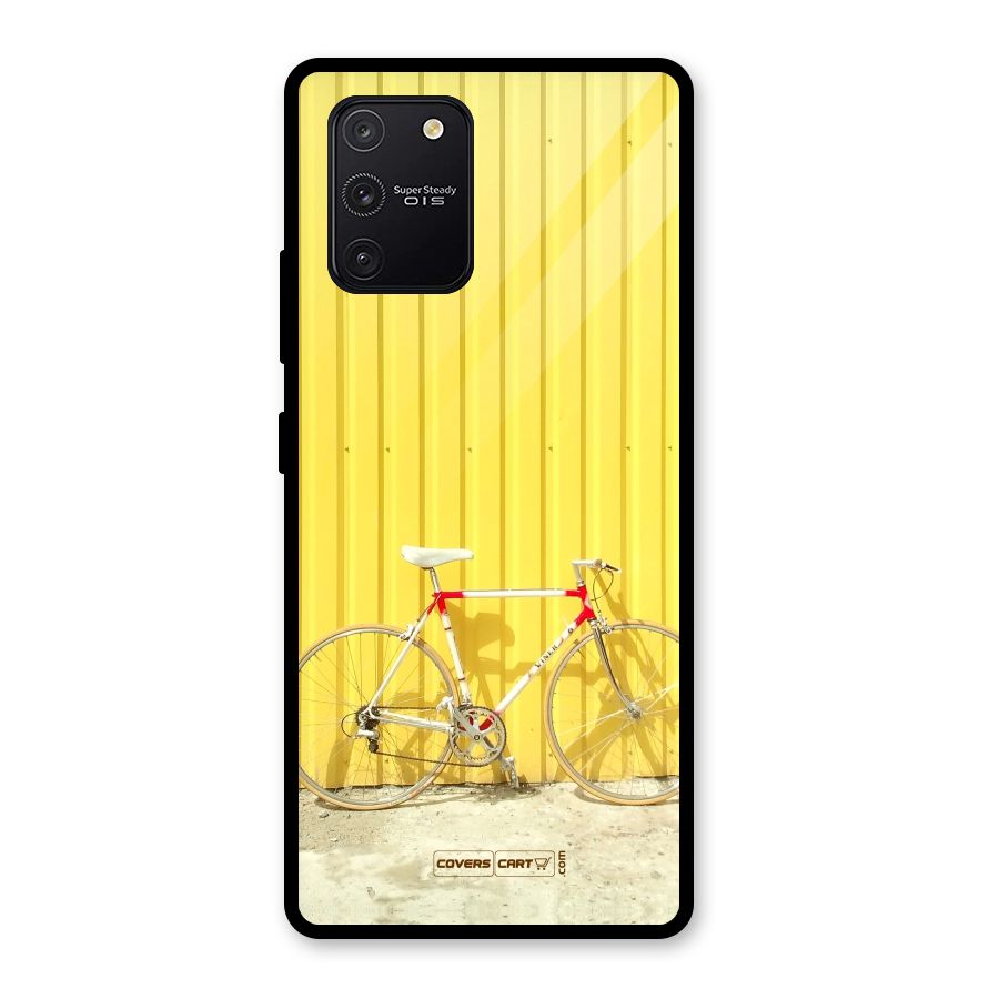 Yellow Cycle Classic Glass Back Case for Galaxy S10 Lite