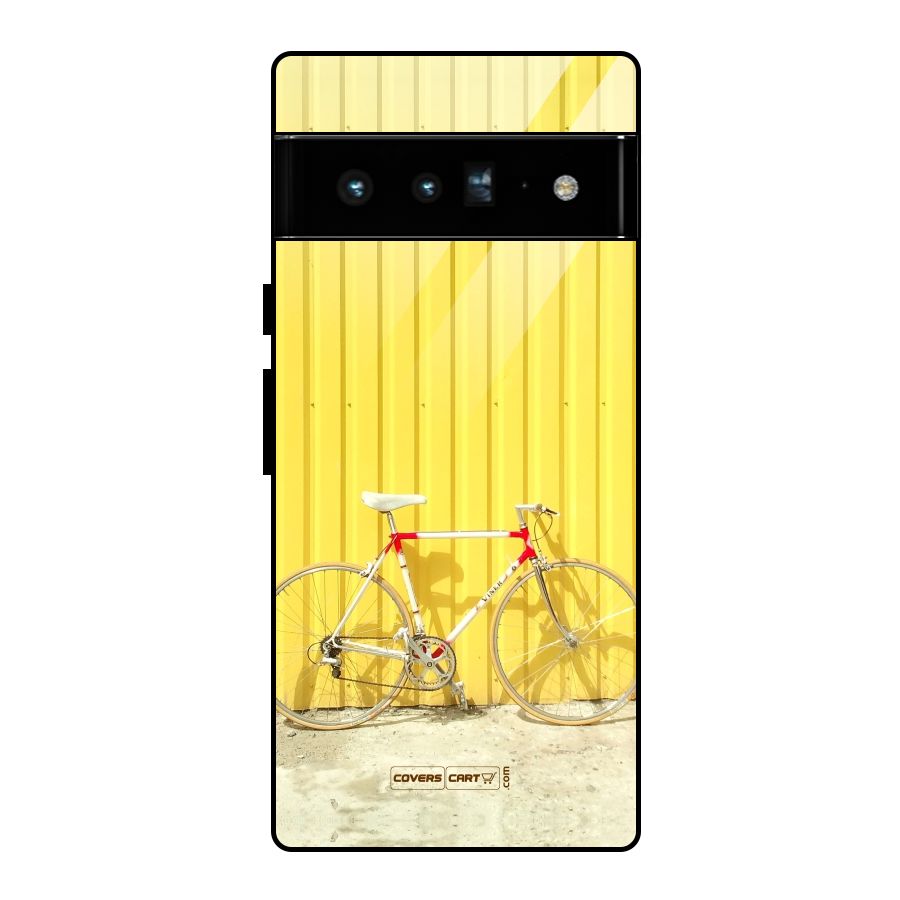 Yellow Cycle Classic Glass Back Case for Google Pixel 6 Pro