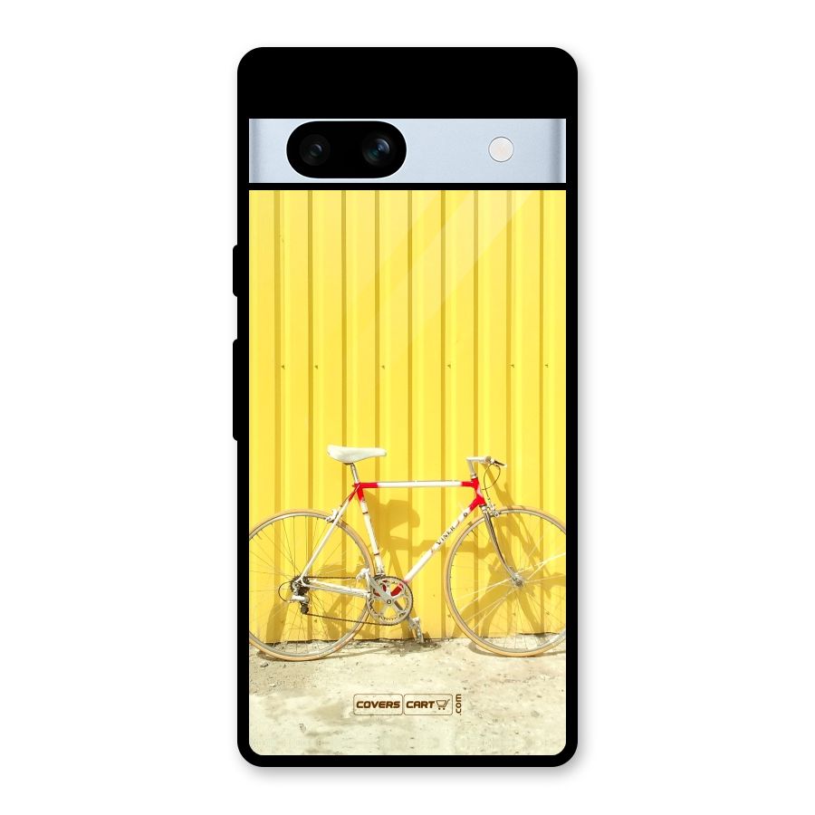 Yellow Cycle Classic Glass Back Case for Google Pixel 7a