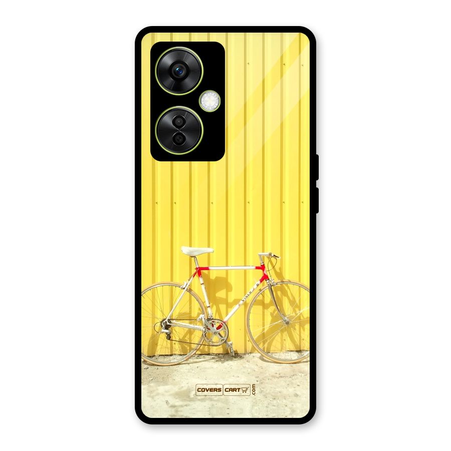 Yellow Cycle Classic Glass Back Case for OnePlus Nord CE 3 Lite