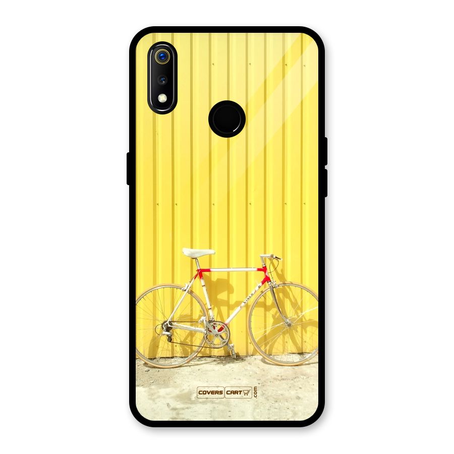 Yellow Cycle Classic Glass Back Case for Realme 3i