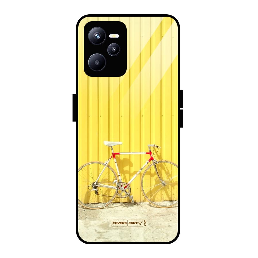 Yellow Cycle Classic Glass Back Case for Realme C35