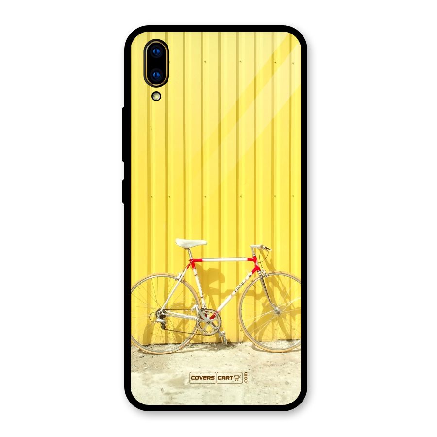 Yellow Cycle Classic Glass Back Case for Vivo V11 Pro