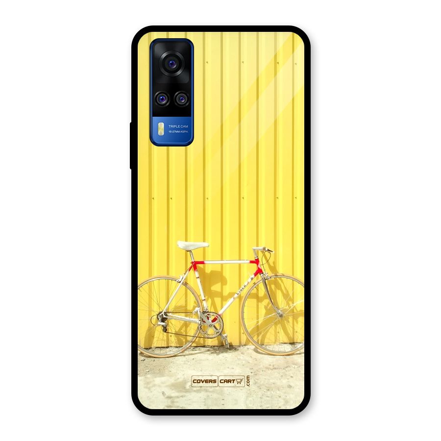 Yellow Cycle Classic Glass Back Case for Vivo Y31