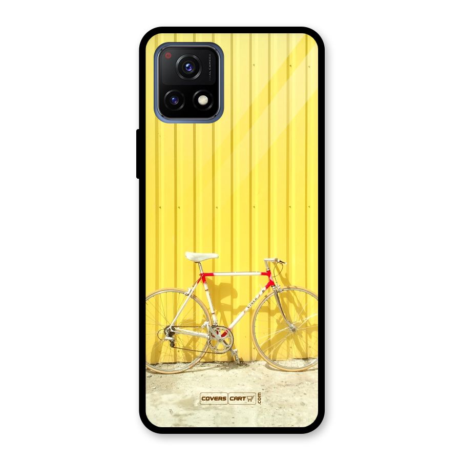 Yellow Cycle Classic Glass Back Case for Vivo Y72 5G