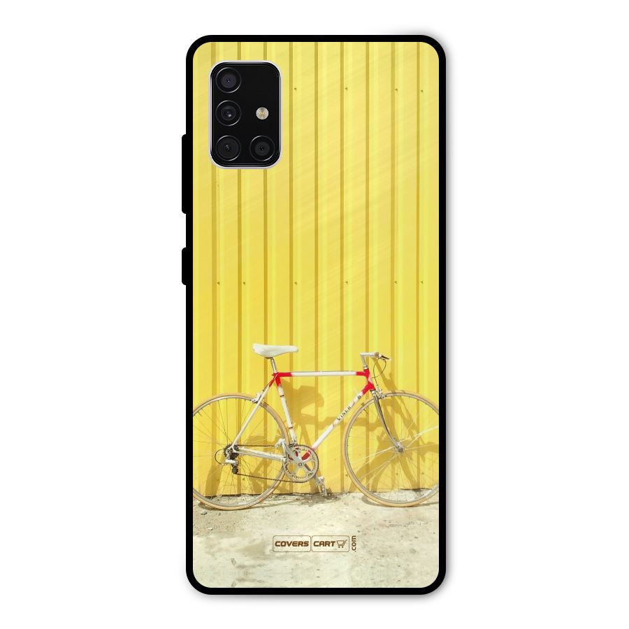 Yellow Cycle Classic Metal Back Case for Galaxy A51