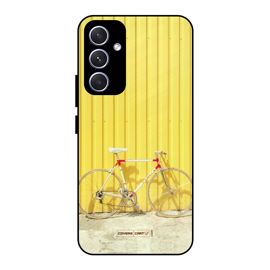 Yellow Cycle Classic Metal Back Case for Galaxy A54