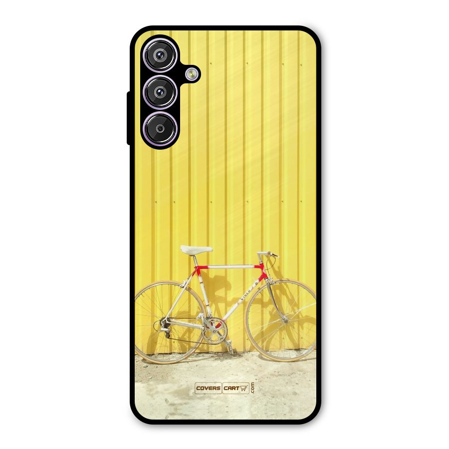 Yellow Cycle Classic Metal Back Case for Galaxy F15
