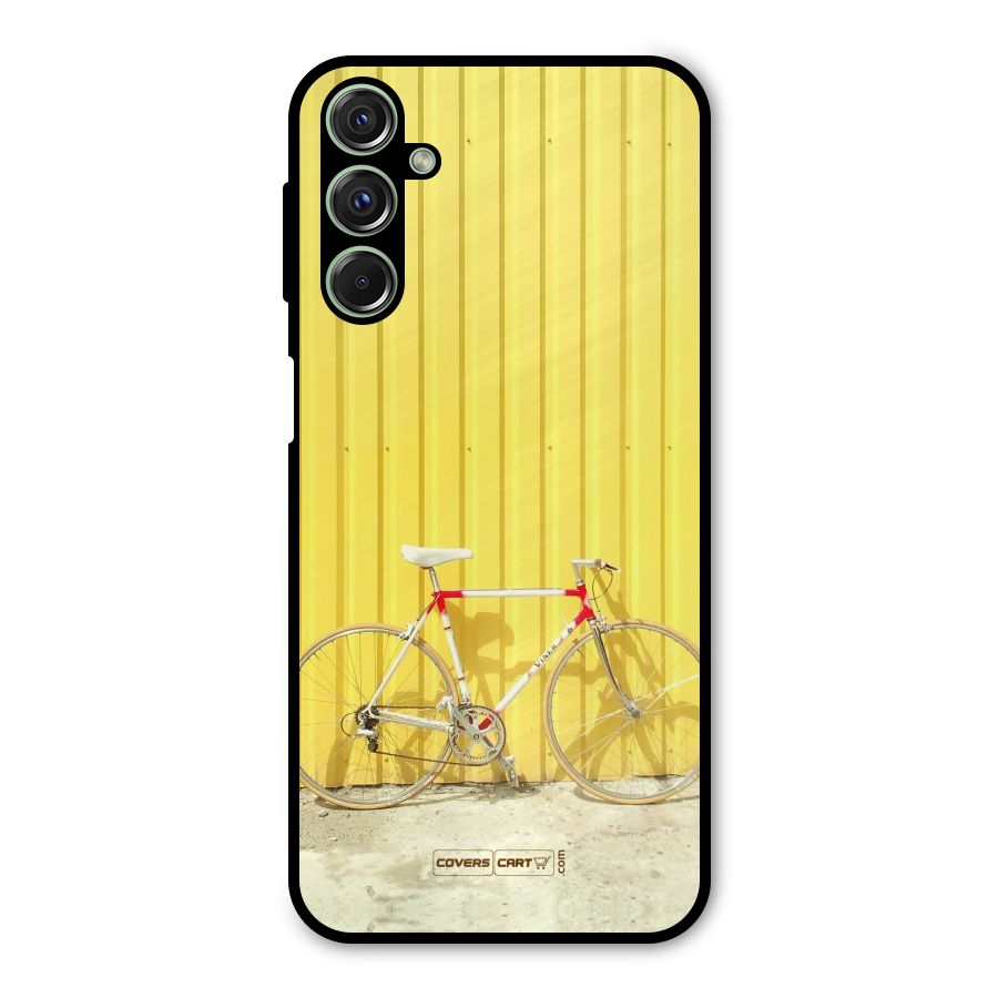 Yellow Cycle Classic Metal Back Case for Galaxy F34