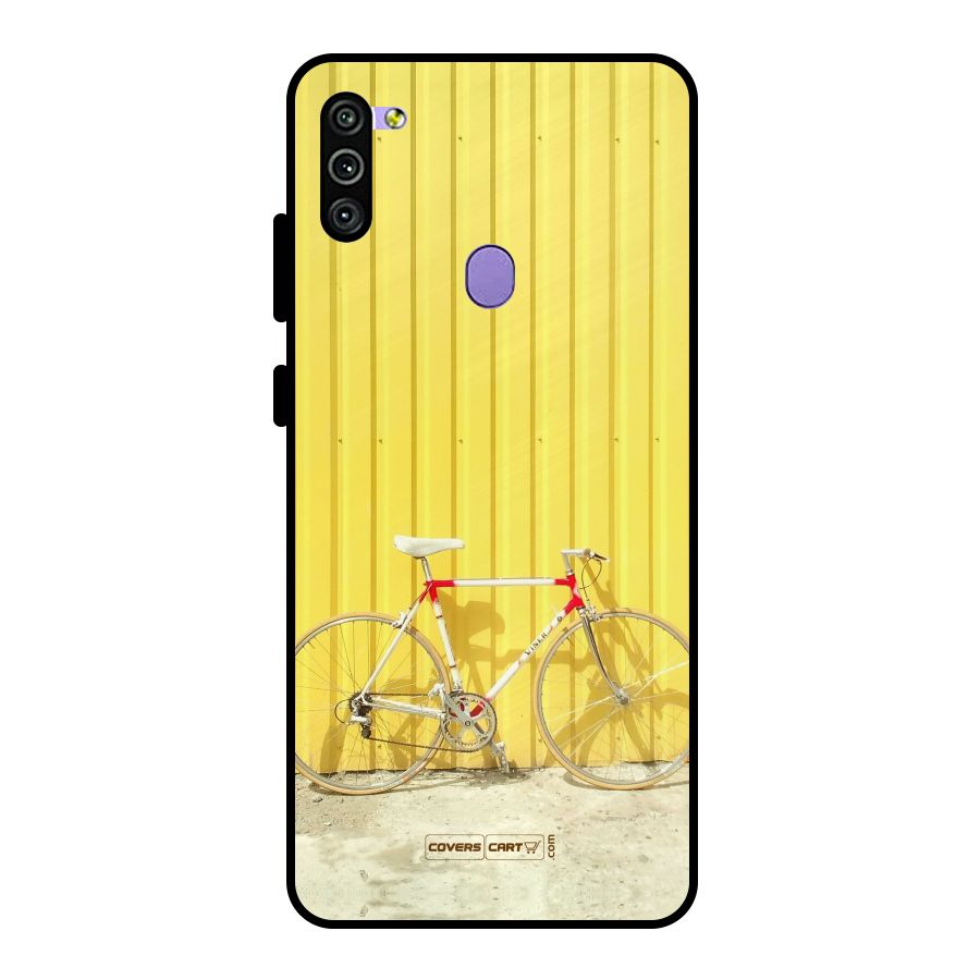 Yellow Cycle Classic Metal Back Case for Galaxy M11