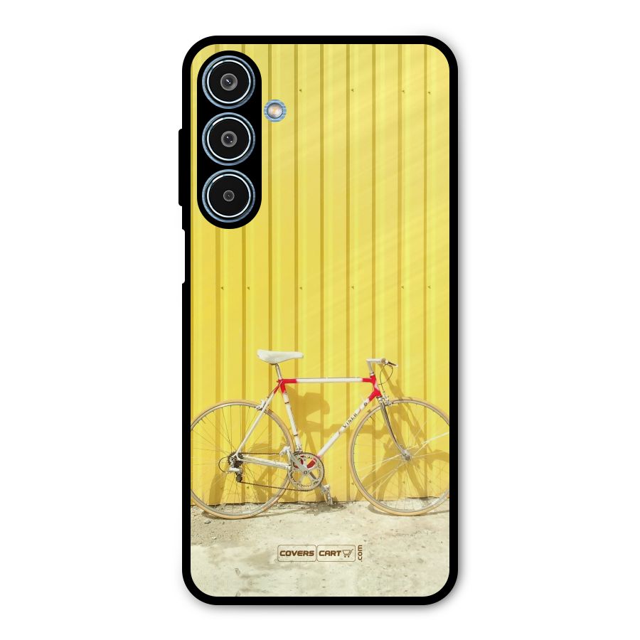 Yellow Cycle Classic Metal Back Case for Galaxy M35