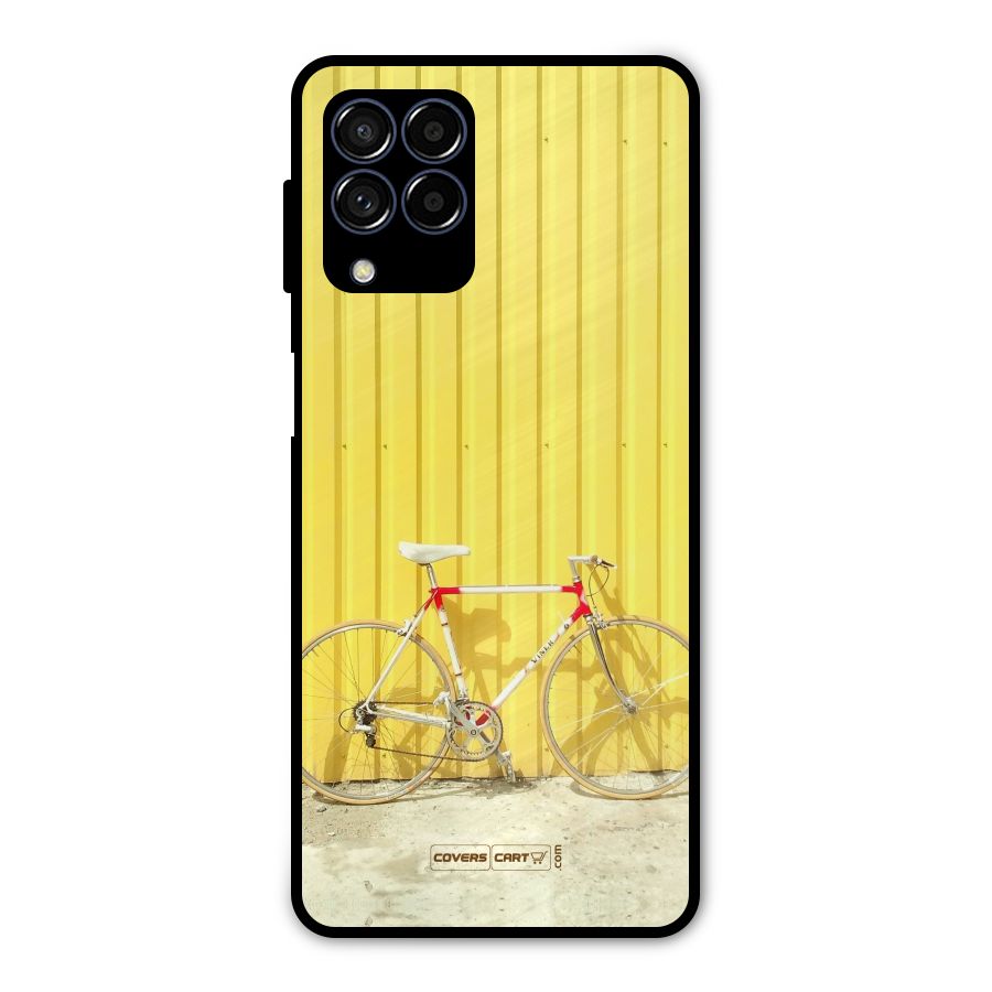 Yellow Cycle Classic Metal Back Case for Galaxy M53 5G