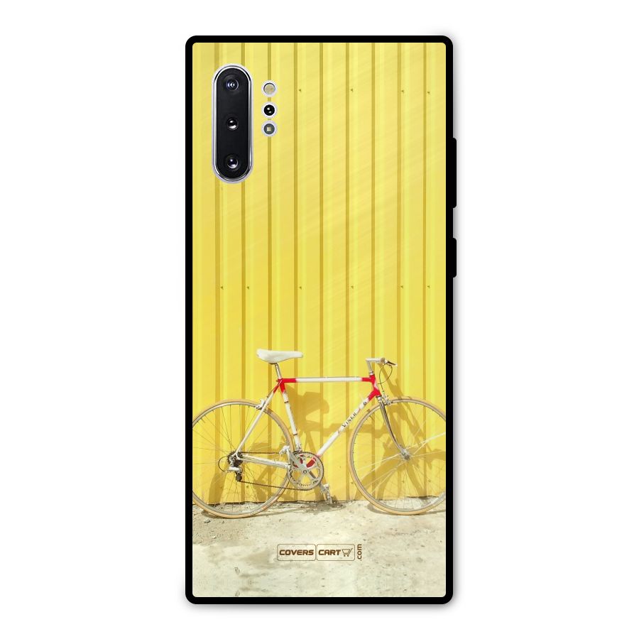 Yellow Cycle Classic Metal Back Case for Galaxy Note 10 Plus