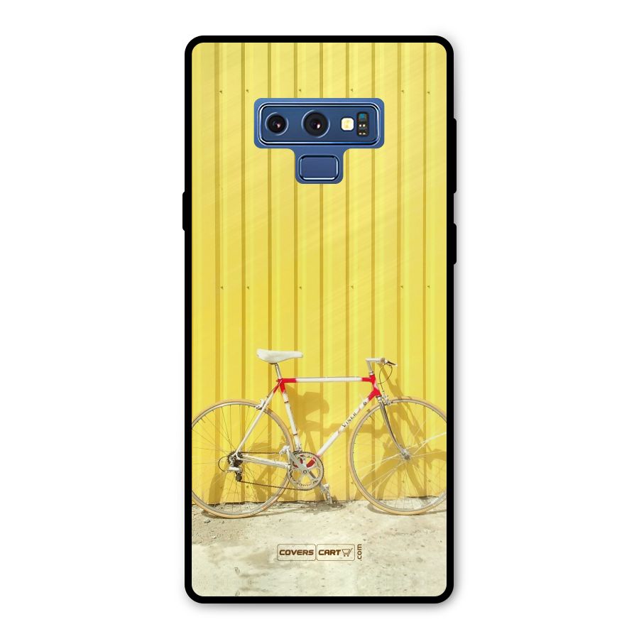 Yellow Cycle Classic Metal Back Case for Galaxy Note 9