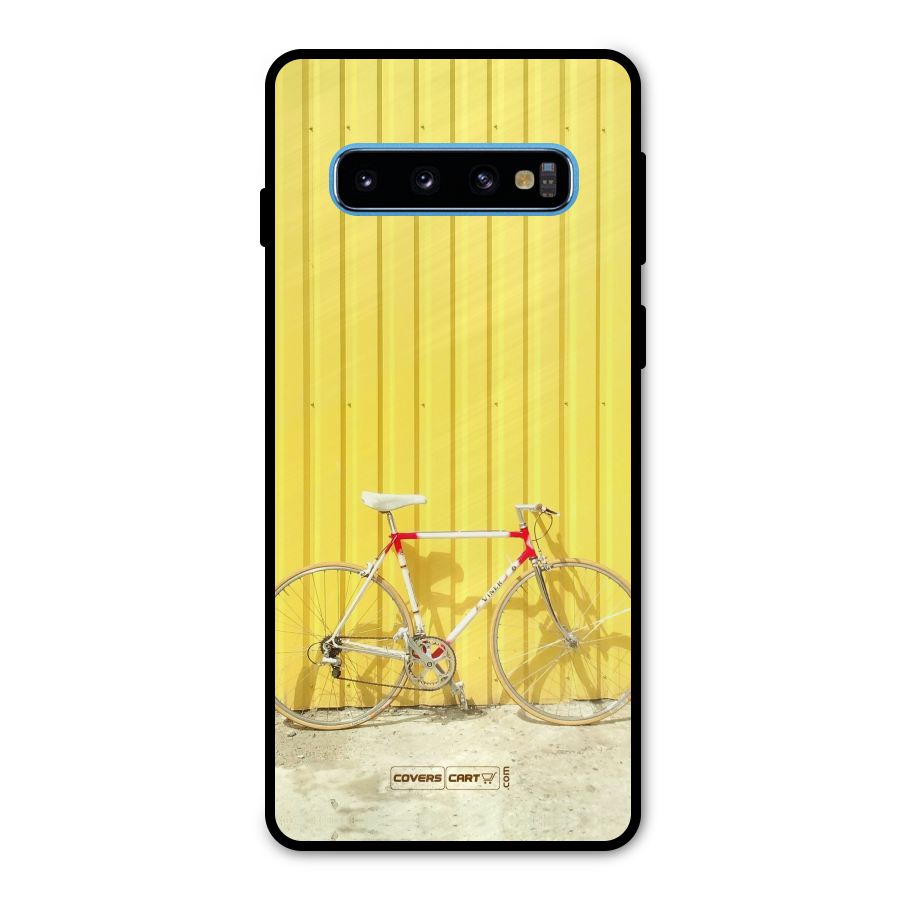 Yellow Cycle Classic Metal Back Case for Galaxy S10