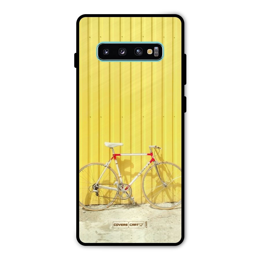 Yellow Cycle Classic Metal Back Case for Galaxy S10 Plus