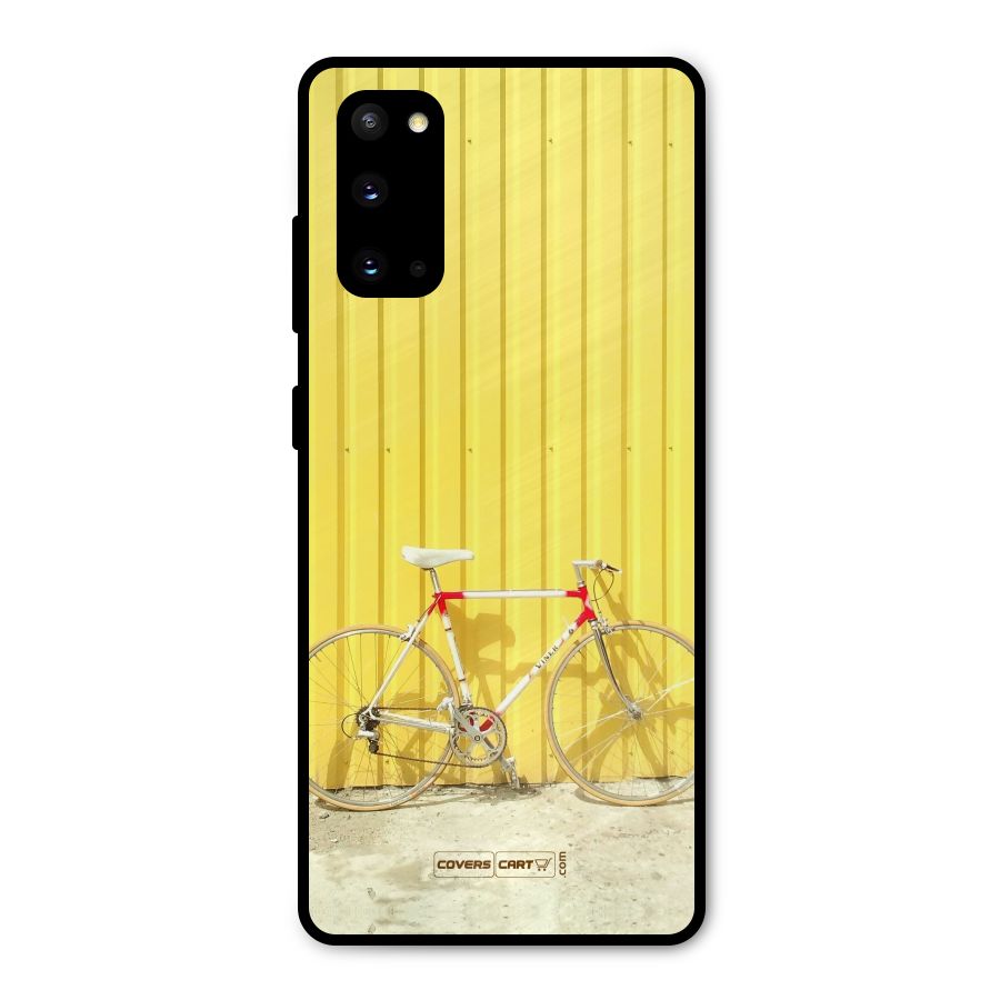 Yellow Cycle Classic Metal Back Case for Galaxy S20