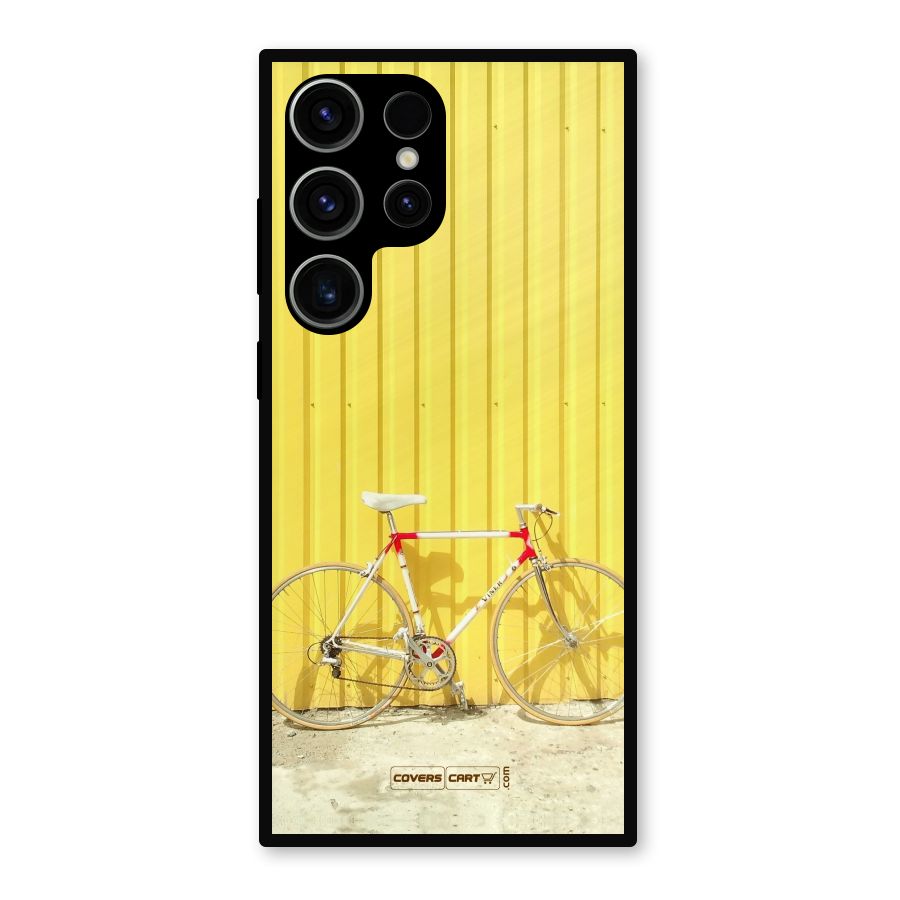 Yellow Cycle Classic Metal Back Case for Galaxy S23 Ultra
