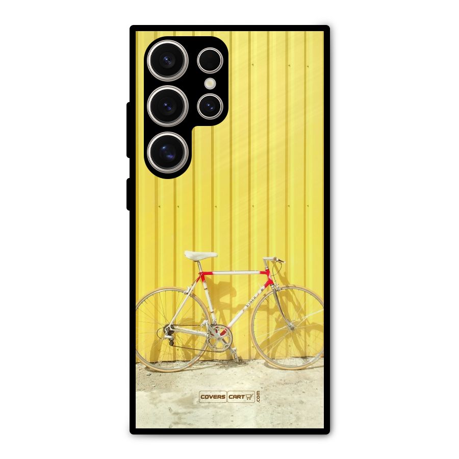 Yellow Cycle Classic Metal Back Case for Galaxy S24 Ultra