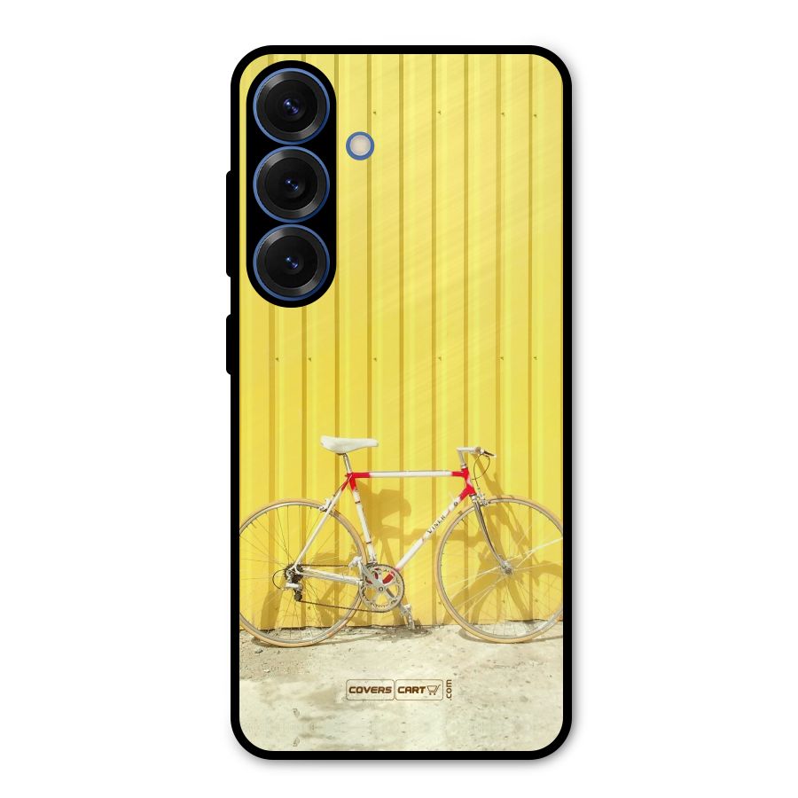 Yellow Cycle Classic Metal Back Case for Galaxy S25