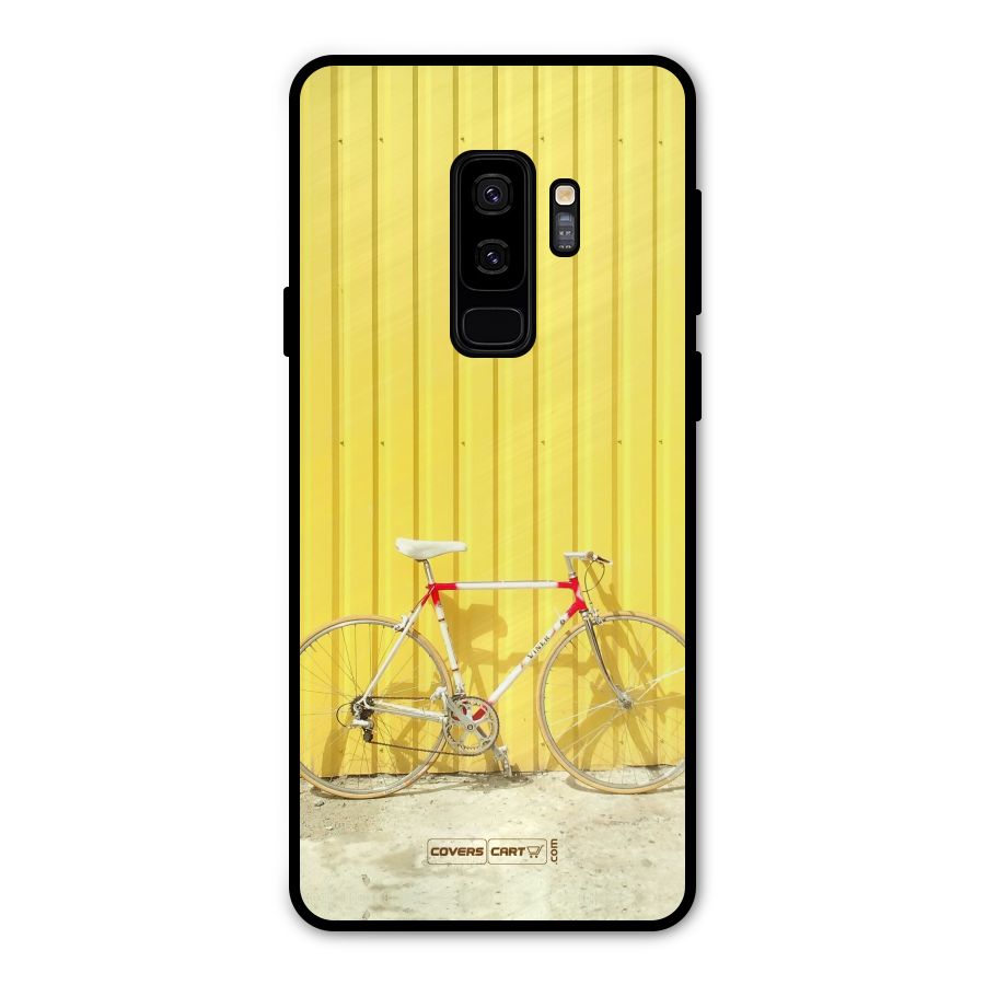Yellow Cycle Classic Metal Back Case for Galaxy S9 Plus