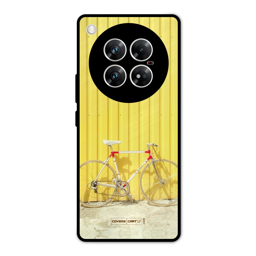 Yellow Cycle Classic Metal Back Case for Infinix Zero 40 5G