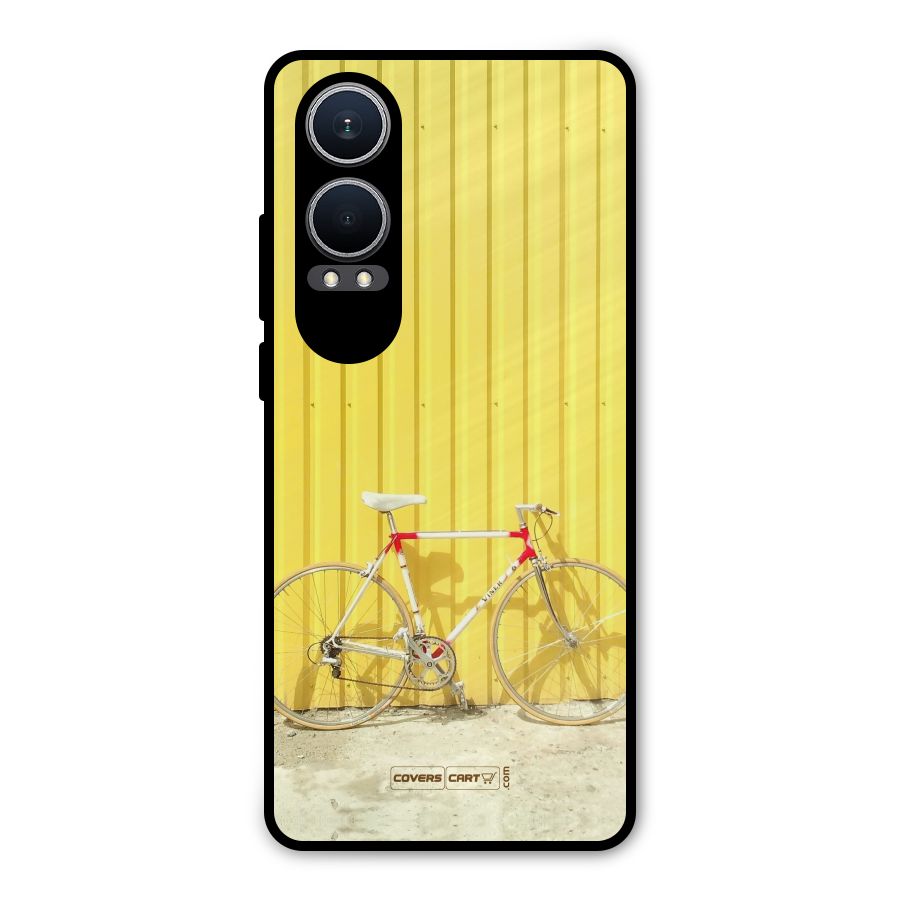 Yellow Cycle Classic Metal Back Case for OnePlus Nord CE4 Lite