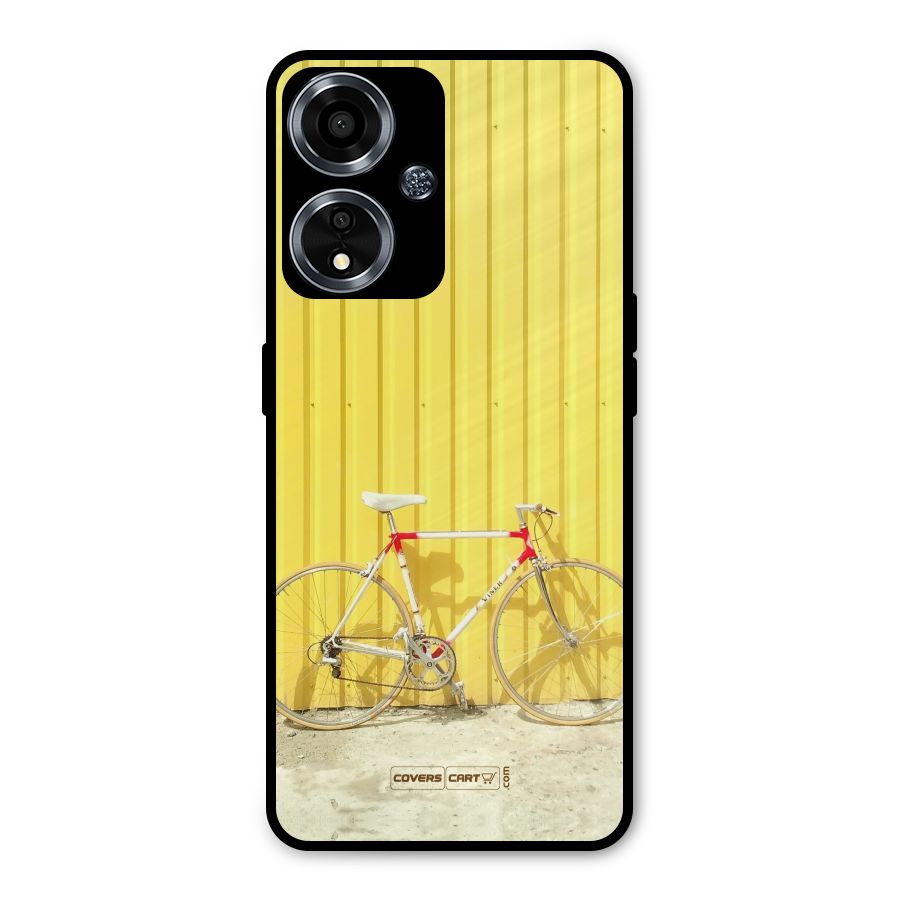 Yellow Cycle Classic Metal Back Case for Oppo A59