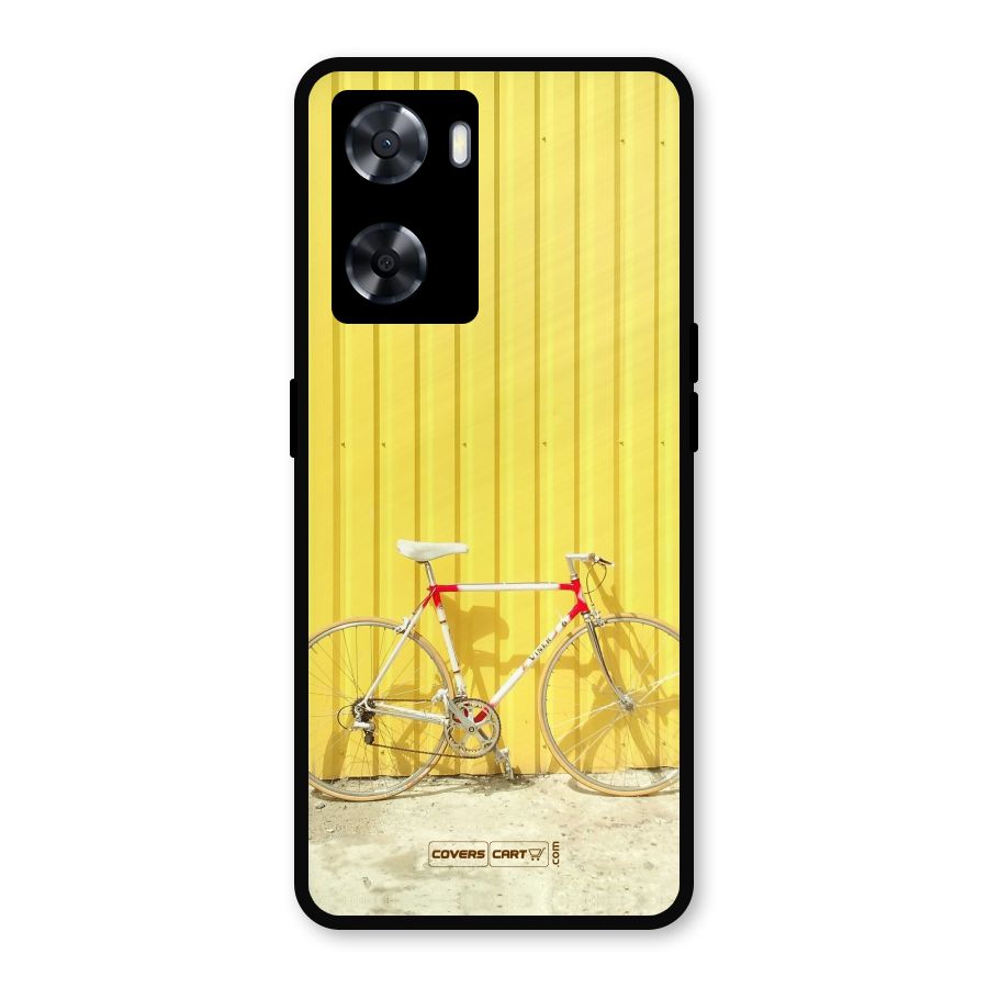 Yellow Cycle Classic Metal Back Case for Oppo A77