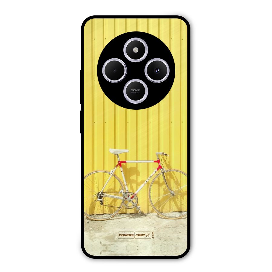 Yellow Cycle Classic Metal Back Case for Poco C75 5G