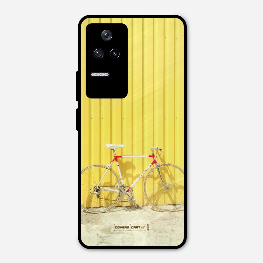 Yellow Cycle Classic Metal Back Case for Poco F4 5G